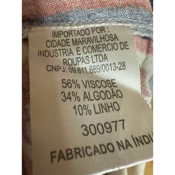 Farm Rio Multicolor Linen Floral Bandana Sleeveless Cami Tank & Shorts Set S/M - Picture 7 of 7